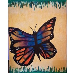 Multicolored Groovy Butterfly -Canvas Acrylic Art